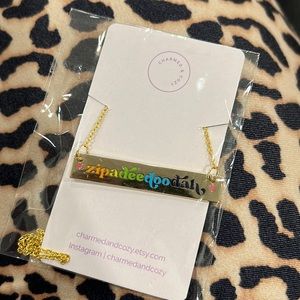 Zip a Dee doo dah enamel necklace